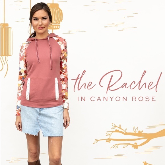 evy's tree Tops - EVYS TREE // The Rachel Canyon Rose Floral Lace and Velvet drawstring hoodie